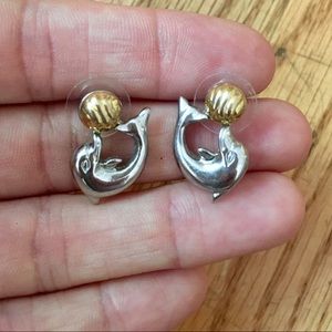 Silver/Gold dolphin studs